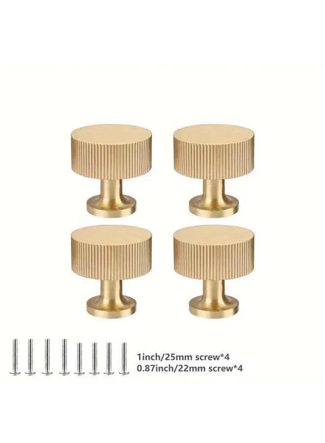 6pcs Solid Brass Cabinet Knobs Pulls Modern Golden Drawer Handles 28mmx28mm Kitchen Decor - Image 1