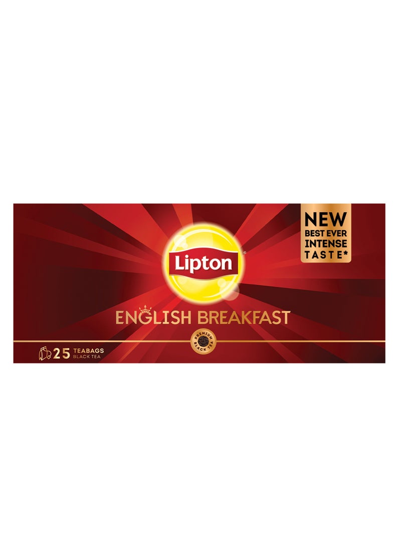 Lipton Black Tea English Breakfast For Bold Taste & Intense Aroma 25 Teabags  - Image 1