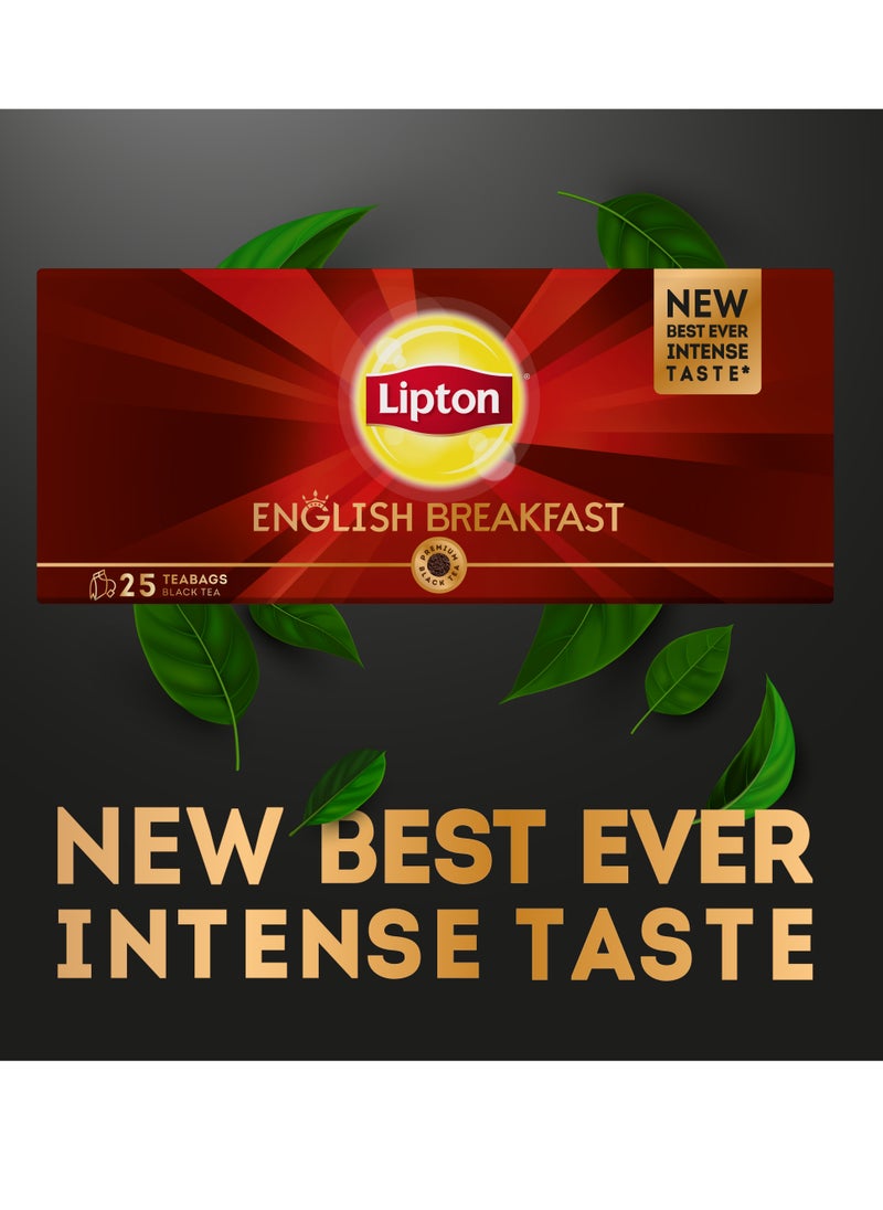 Lipton Black Tea English Breakfast For Bold Taste & Intense Aroma 25 Teabags  - Image 3