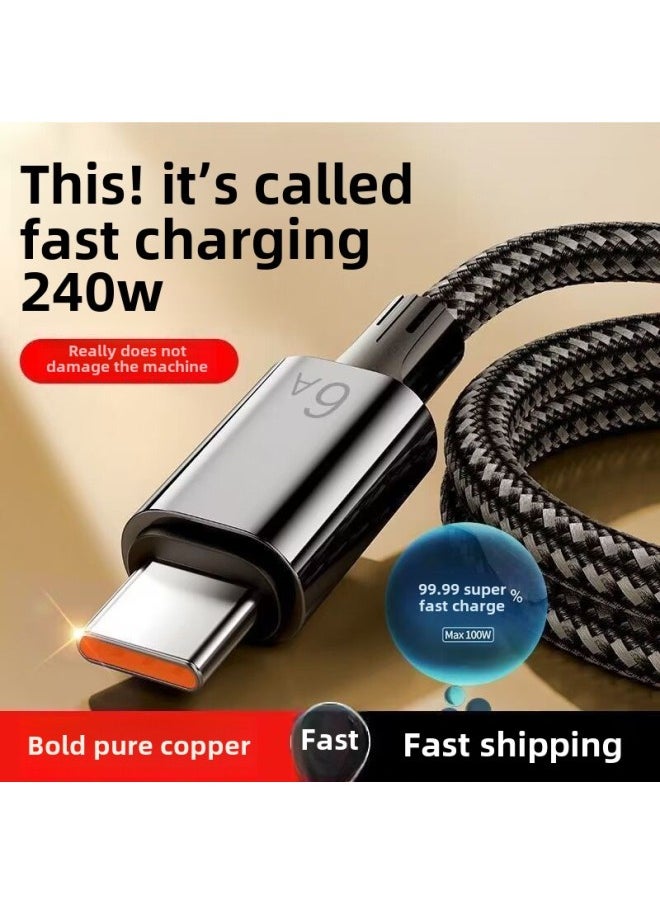 6A Super Fast Charge 240W Flash Charge Data Cable For Huawei Vivo Xiaomi Glory Mobile Phone Type Fast Charge Wire-Color:3 Pack - 99% Of Extremely Fast [original Upgrade Chip] - 2m [6a Super Fast Charge] Will Not Break After Long-term Use