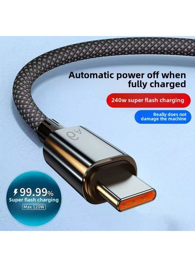 6A Super Fast Charge 240W Flash Charge Data Cable For Huawei Vivo Xiaomi Glory Mobile Phone Type Fast Charge Wire-Color:3 Pack - 99% Of Extremely Fast [original Upgrade Chip] - 2m [6a Super Fast Charge] Will Not Break After Long-term Use