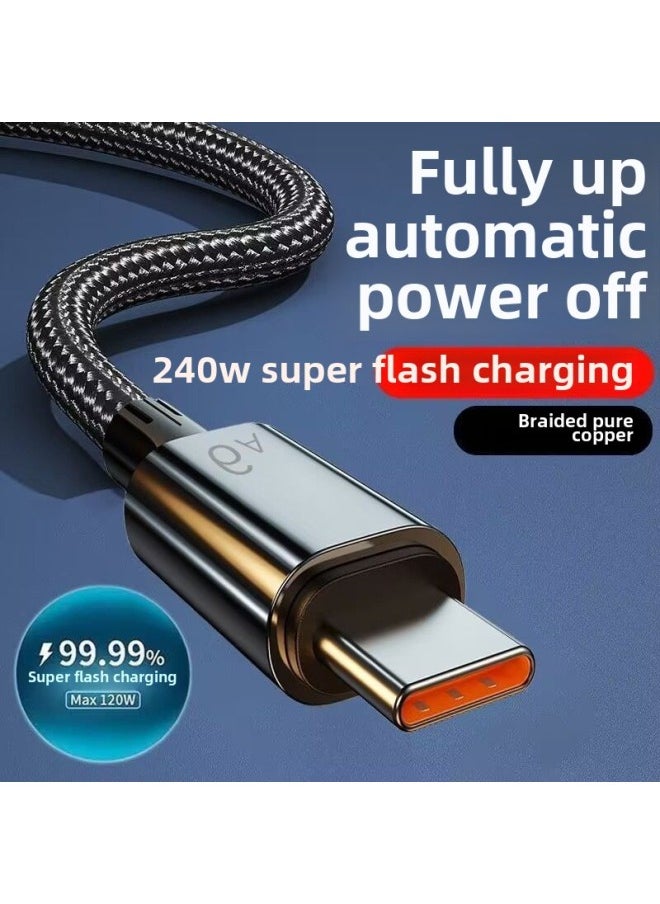 6A Super Fast Charge 240W Flash Charge Data Cable For Huawei Vivo Xiaomi Glory Mobile Phone Type Fast Charge Wire-Color:3 Pack - 99% Of Extremely Fast [original Upgrade Chip] - 2m [6a Super Fast Charge] Will Not Break After Long-term Use