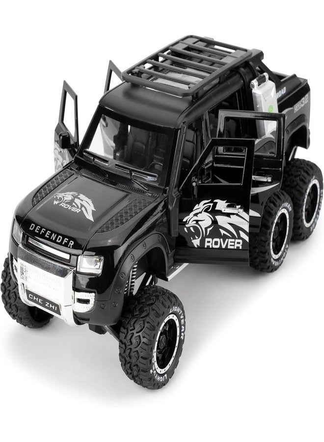 DIKUJI ENTERPRISE 1:24 Scale 6X6 Defender Toy Car for Kids Diecast Metal Cars Model Defender Cars Light Sound Pull Back Openable Door - Image 1