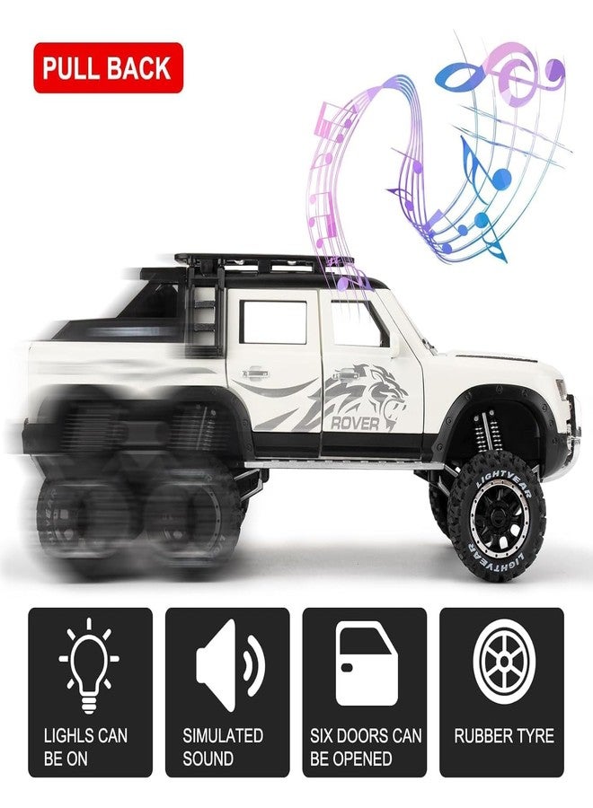 DIKUJI ENTERPRISE 1:24 Scale 6X6 Defender Toy Car for Kids Diecast Metal Cars Model Defender Cars Light Sound Pull Back Openable Door - Image 4