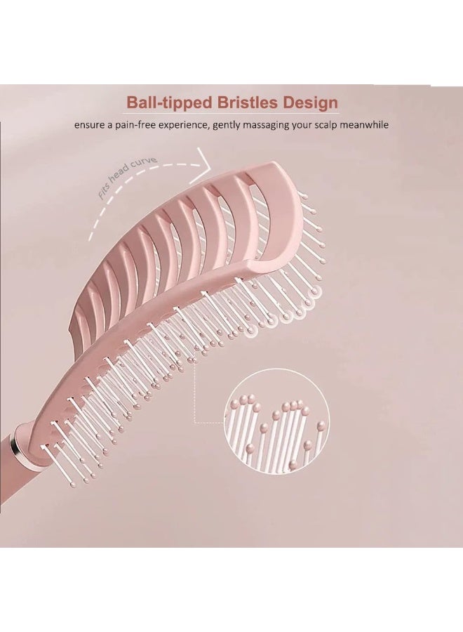 ميتوي 3 حزمة فرشاة شعر مجموعة ، تدليك فرشاة شعر منحنى فرشاة فرشاة مستديرة ، للنساء الرجال ، مناسبة ل الرطب الجاف هاي - Image 3