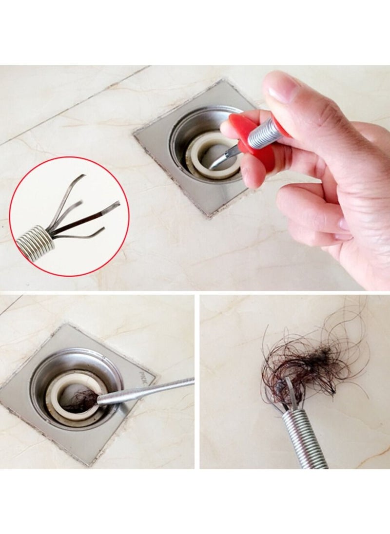 Generic - Drain Clog Remover Cleaning Tool, Spring Pipe Dredging Claw Opener Tool for Sewer Kitchen Sink Bathroom - Image 1