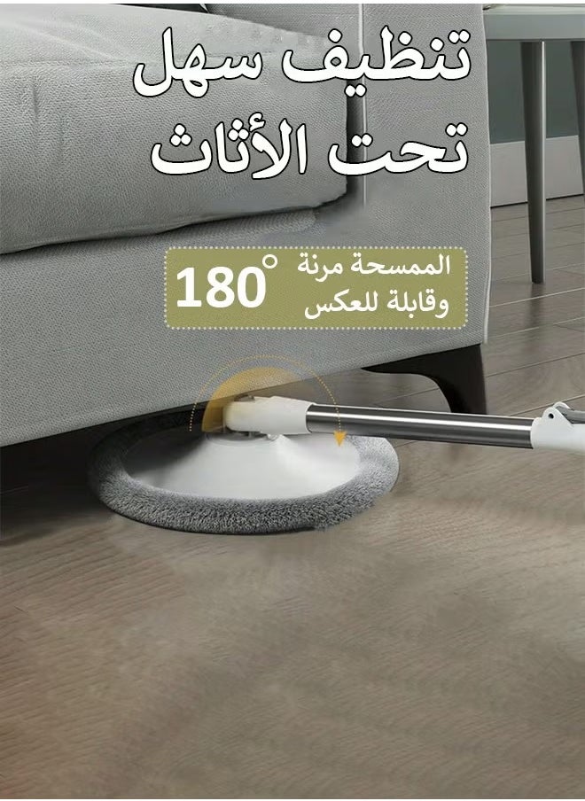 كادي ون - 2 في 1 مجموعة ممسحة ودلو دوارة 360 درجة مع 4 وسادات من الألياف الدقيقة ومقبض قابل للتمديد، مثالية لتنظيف جميع أنواع الأرضيات و منظف ​​بالبخار عالي الضغط بقوة 1000 واط و سعة 350 مل - Image 1