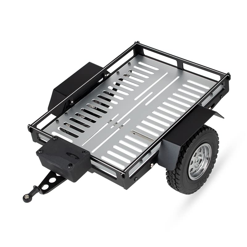 KYX Racing Aluminum RC Cars Trailer Heavy Duty Truck and RC Rock Cars Trailer for 110 RC Crawler Car Axial SCX10 II III TRX4 TRX6 D90 Gen7 Gen8 - Image 1