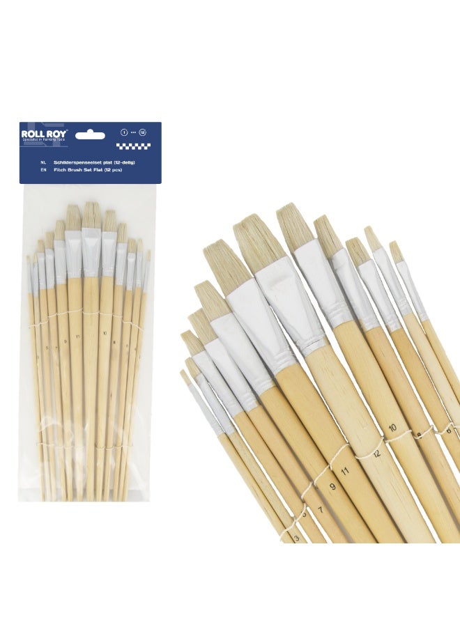 Roll Roy Artist Brush Set Flat 12 Pcs - Image 2