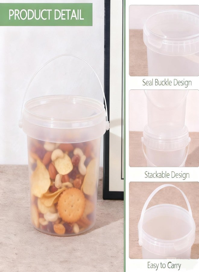 Tyminin 20 Pack 28 oz Clear Buckets with Lid, Plastic Airtight Buckets with Handle, Ice Cream Tub Food Storage Containers, Round Pails Freezer Safe for Food - Image 3