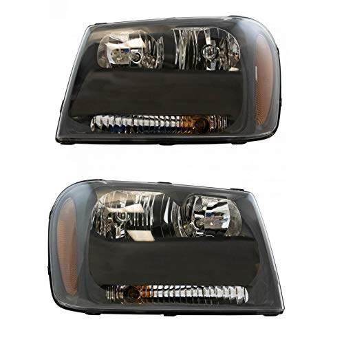 TRQ مجموعة مصابيح أمامية جانبي السائق والراكب TRQ متوافقة مع شيفروليه تريل بليزر 2006-2009 2006 تريل بليزر EXT GM2502304 GM2503304 - Image 2