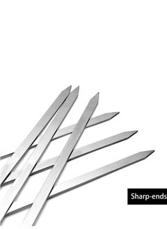 PAMCHAL FLAT Barbeque Stainless Steel Skewers 10mm Steel BBQ Skewer 6-Pieces  - Image 3