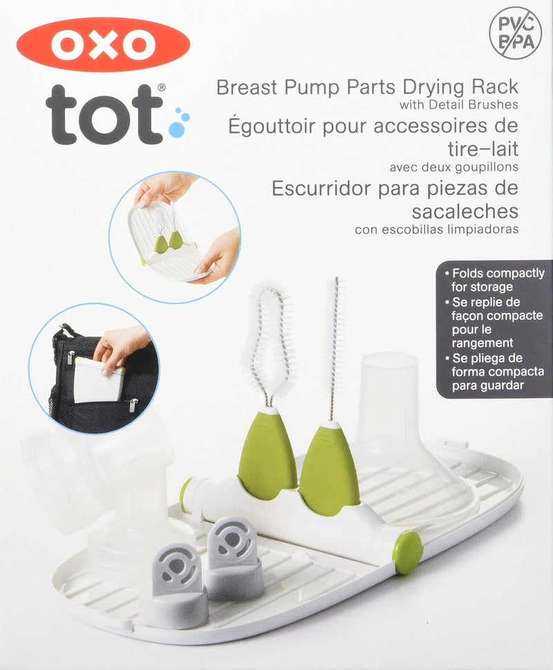 OXO Tot Breast Pump Parts Drying Rack with Brushes - Image 3