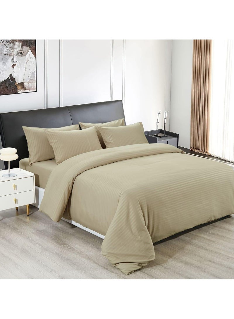 Duvet cover set , king size ,6pcs set with duvet cover 220*240cm and fit sheet and 4pcs pillowcases - Image 1