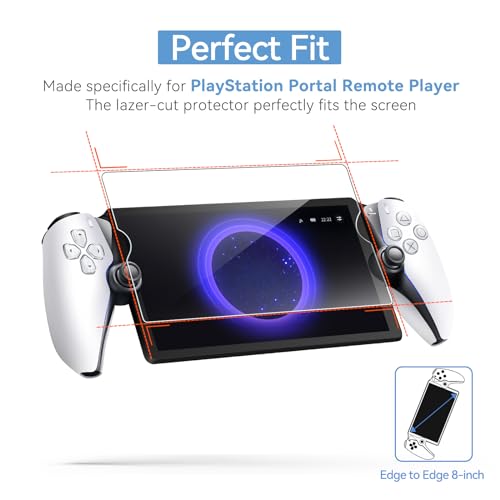 ivoler 2-Pack Screen Protector Tempered Glass for PlayStation Portal Remote Player 8 inch 2023, Transparent HD Clear Anti-Scratch Screen Protector for PlayStation PS Portal Remote Player 8.0'' - Image 4