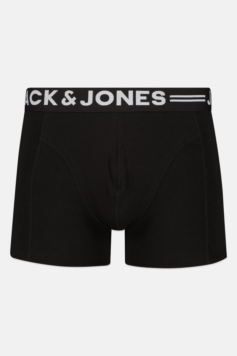 JACK & JONES Men 3 Pcs Brand Logo Trunks, Black - Image 2
