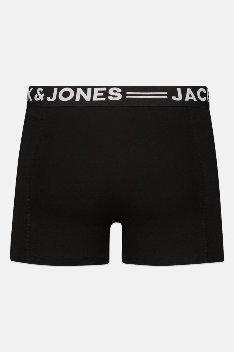JACK & JONES Men 3 Pcs Brand Logo Trunks, Black - Image 3