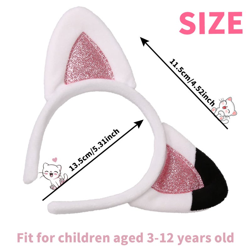 Creatoy Cat Ears Headband Kids dollhouse plush toys Glitter Headbands Toddler Kitty Hairband Doll house Party Supplies Halloween Dress Up Favors - Image 5