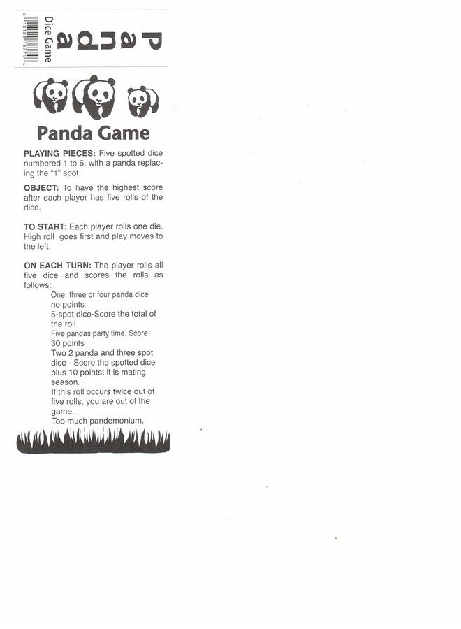 Koplow Games Panda Dice Game With 5 Dice Travel Tube And Gaming Instructions - Image 3
