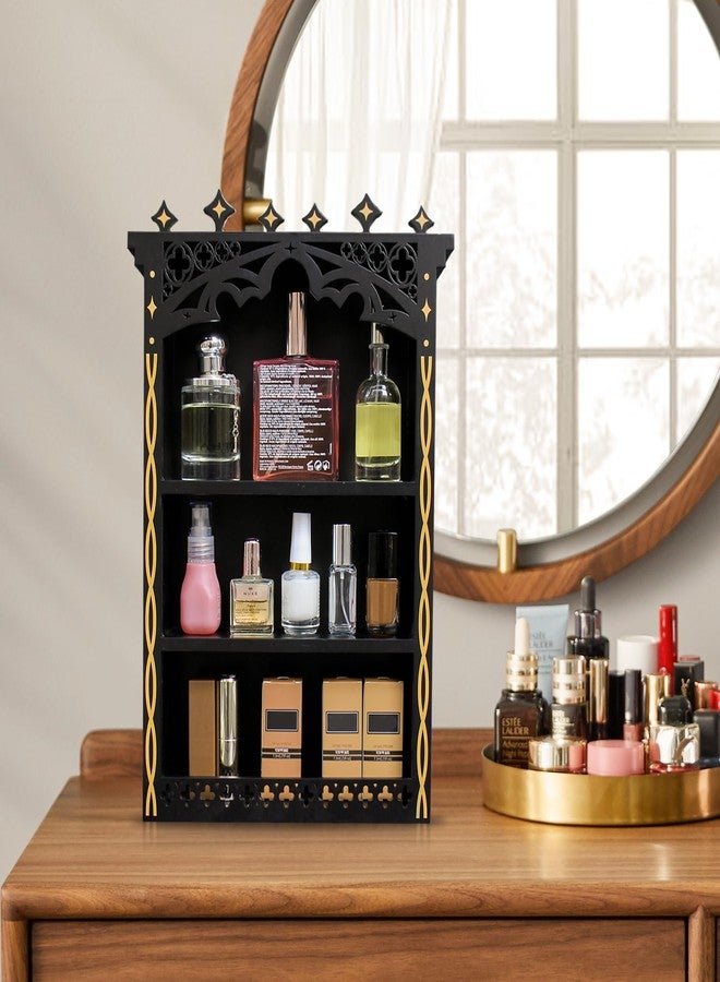FNYDOX Large Gothic Shelf, Wooden Crystal Shelf Display for Wall, Witchy Shelves for Home Decor, Trinket Shelf Knick Knack Shelf for Crystals Rocks Gems and Stones, Witch Crystals Storage Holder Organizer - Image 4