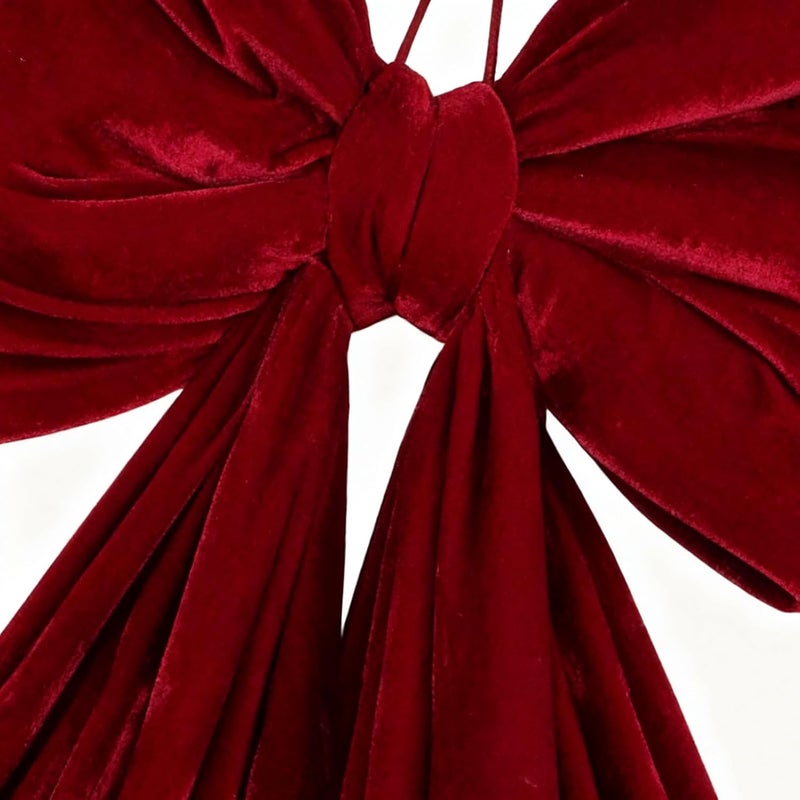 Large Christmas Bows for Tree, Giant Bows Christmas Tree Topper Decorations Big Velvet Satin Ribbon Bow for TRE-e Topper Wreath Wall Backdrop Holiday Birthday Party Decor - Image 5