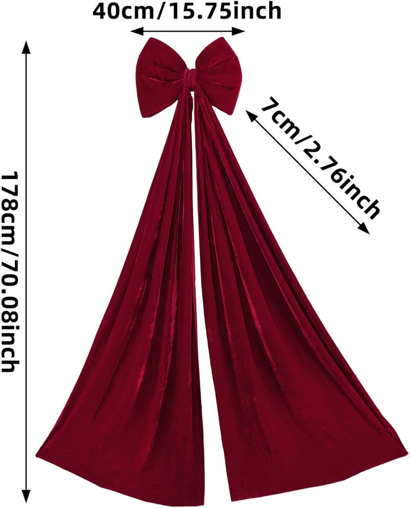 Large Christmas Bows for Tree, Giant Bows Christmas Tree Topper Decorations Big Velvet Satin Ribbon Bow for TRE-e Topper Wreath Wall Backdrop Holiday Birthday Party Decor - Image 4