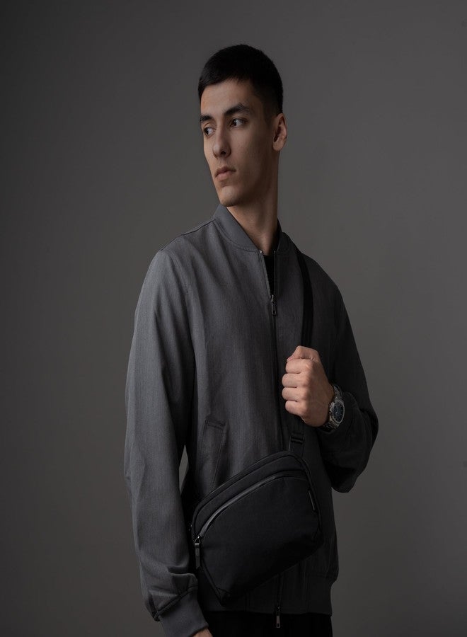ALPAKA Flight Sling 2L- Small Sling Bag For Men Travel Lightweight,Portable, Packable, with Quick Release Shoulder Strap - Integrated Key Leash - WeatherProof,Black Axoflux 400 - Image 2
