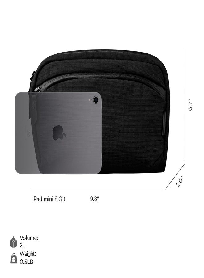 ALPAKA Flight Sling 2L- Small Sling Bag For Men Travel Lightweight,Portable, Packable, with Quick Release Shoulder Strap - Integrated Key Leash - WeatherProof,Black Axoflux 400 - Image 5