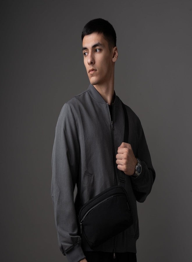 ALPAKA Flight Sling 2L- Small Sling Bag For Men Travel Lightweight,Portable, Packable, with Quick Release Shoulder Strap - Integrated Key Leash - WeatherProof,Black Axoflux 400 - Image 3