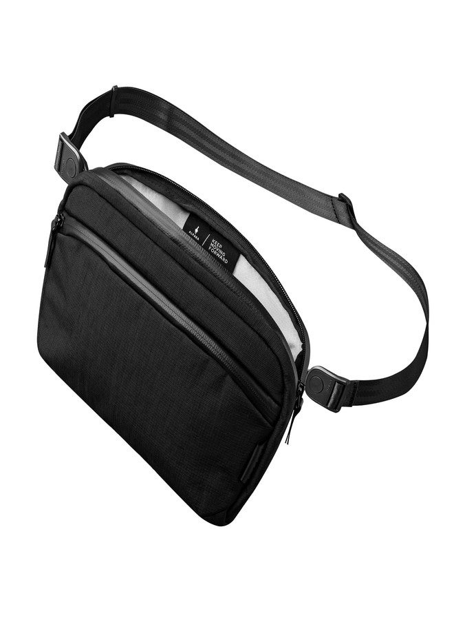 ALPAKA Flight Sling 2L- Small Sling Bag For Men Travel Lightweight,Portable, Packable, with Quick Release Shoulder Strap - Integrated Key Leash - WeatherProof,Black Axoflux 400 - Image 1