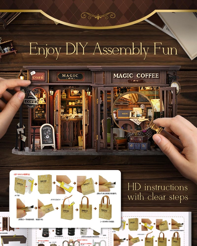CUTEBEE Dollhouse Miniature with Furniture, DIY Wooden Dollhouse Kit Plus Dust Proof, Creative Room Idea - Image 5