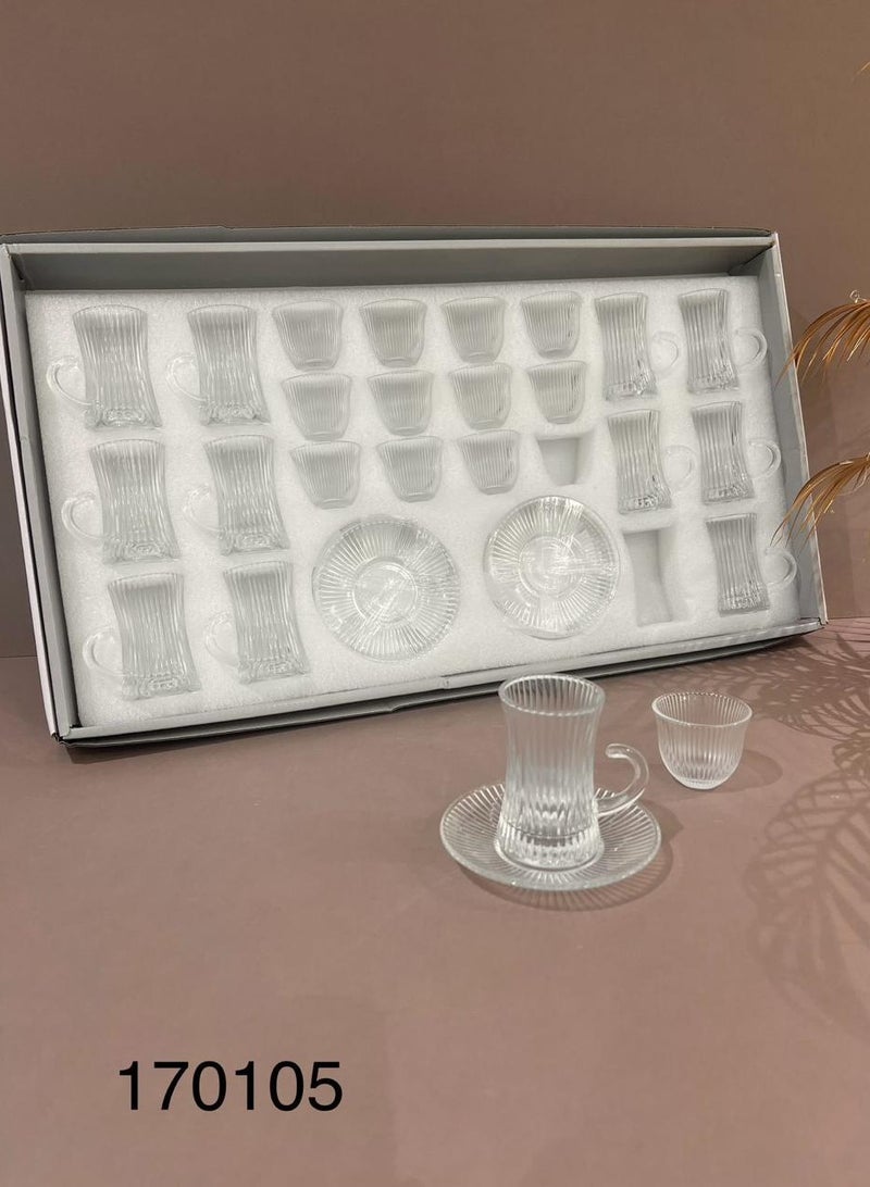 طقم أكواب شاي و فناجين قهوة مع صحون 36 قطعة - Image 1