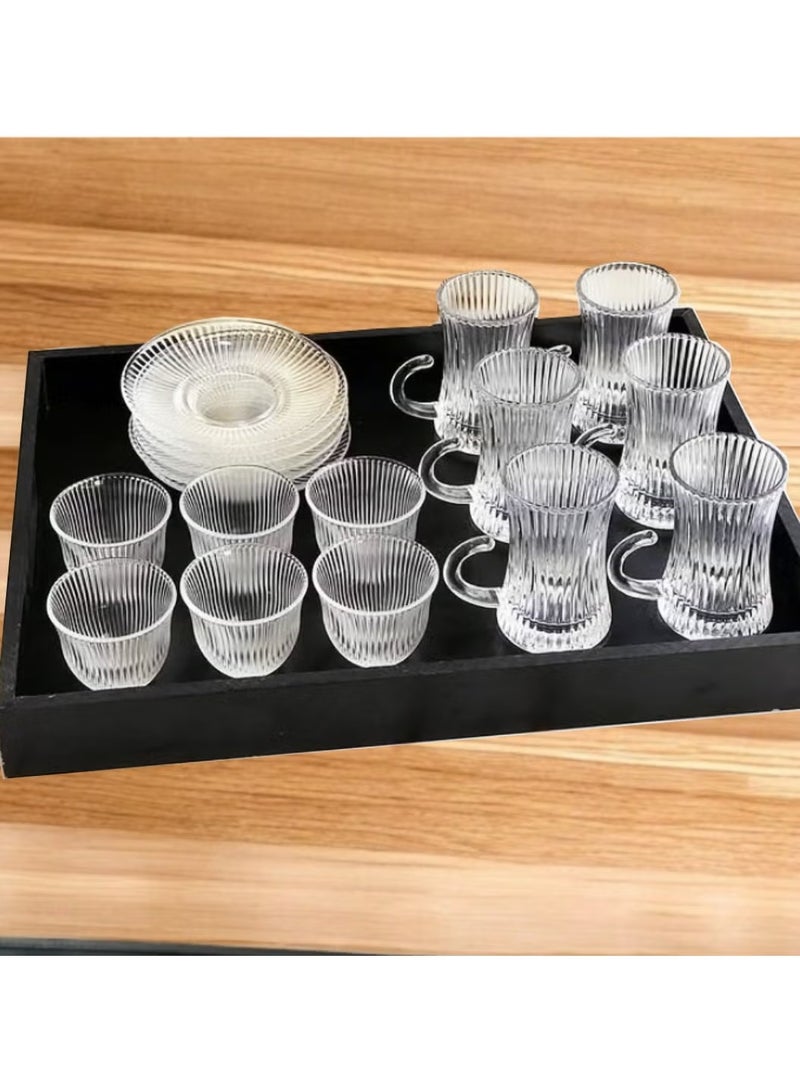 طقم أكواب شاي و فناجين قهوة مع صحون 36 قطعة - Image 2