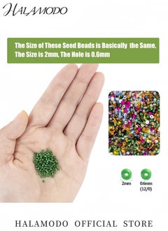 HALAMODO 15000Pcs Glass Seed Beads Kit 2mm Multicolor Seed Beads for Jewelry Making DIY Craft Supplies Kit for Bracelets Necklaces Earrings (15 Colors)  - Image 3