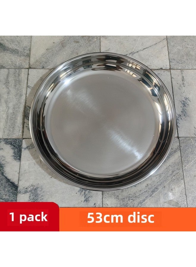 Sieve Stainless Steel Screen Dustpan Drying Screen Rice Sieve Sand Gardening Sieve Soil Sieve Grain Grain Filter-Specifications:Stainless Steel 53cm Disc Height 7cm - Non-porous - Image 1