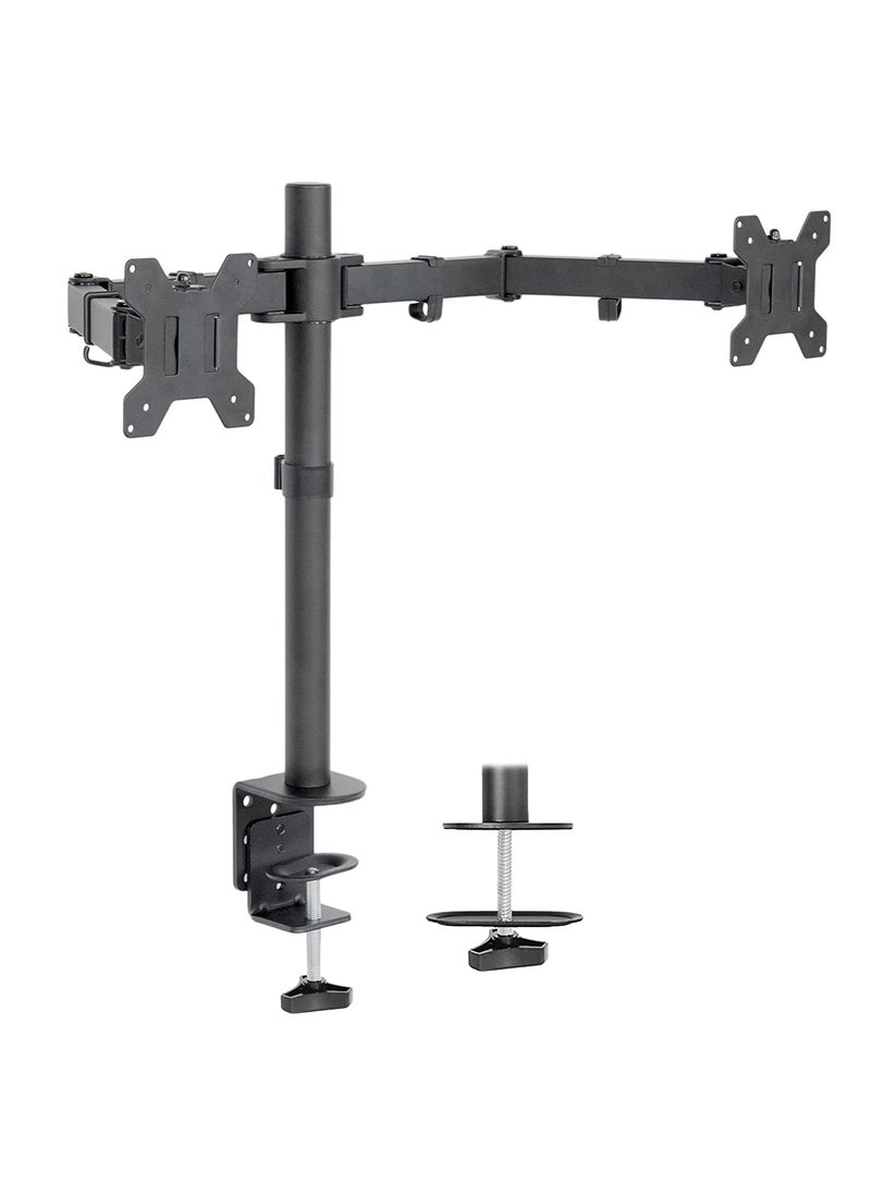 XICEN Dual Monitor Desk Mount, Heavy Duty Fully Adjustable Stand, Fits 2 LCD LED Screens 13 to 32 inches, Black  - Image 1
