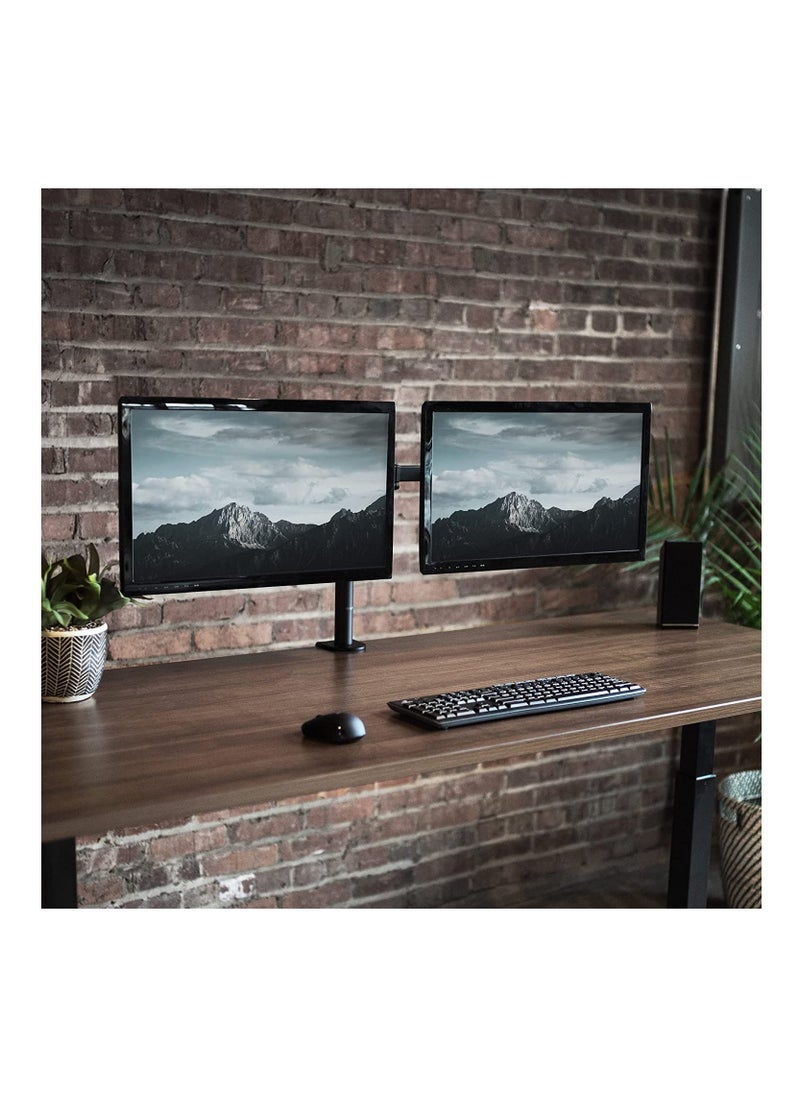 XICEN Dual Monitor Desk Mount, Heavy Duty Fully Adjustable Stand, Fits 2 LCD LED Screens 13 to 32 inches, Black  - Image 4