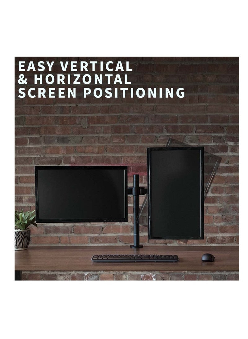 XICEN Dual Monitor Desk Mount, Heavy Duty Fully Adjustable Stand, Fits 2 LCD LED Screens 13 to 32 inches, Black  - Image 2