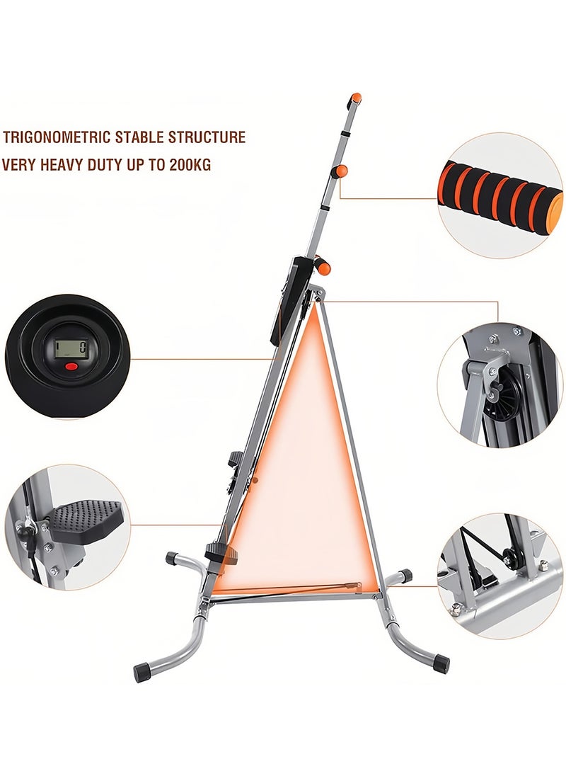ETG Folding Adjustable Step Machine Vertical Climber Exercise Fitness Equipment for Home Gym Cardio Climbing System - Image 3
