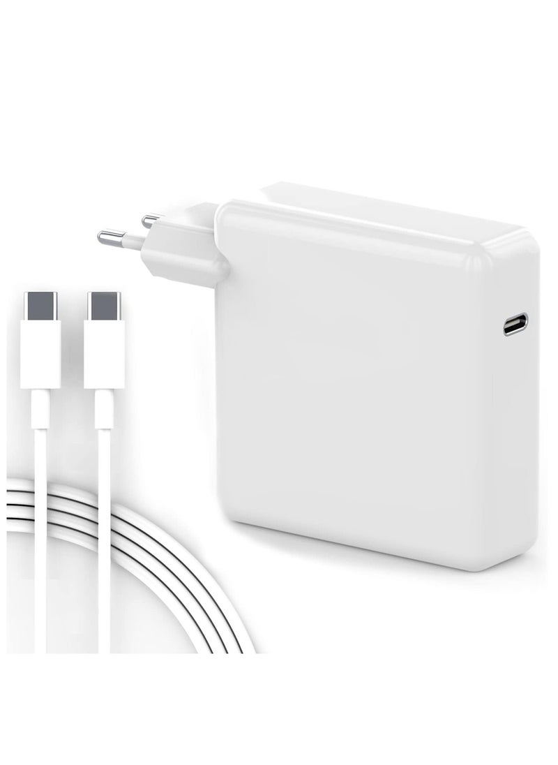 87W Type-C Laptop Power Adapter High Efficiency Ac Adapter Usb-C Power Adapter With Type-C Cable Eu Plug White