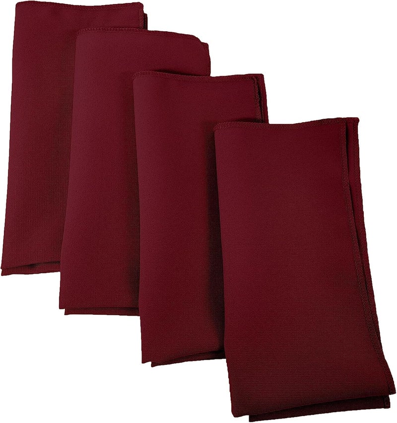 LA Linen 4Pack Poly Blend Napkins  Soft Washable Stain  Wrinkle Resistant  Dinner  Party Napkins  18x18  Cranberry - Image 1
