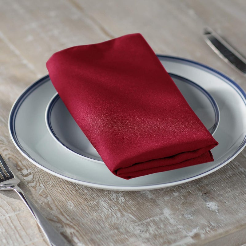 LA Linen 4Pack Poly Blend Napkins  Soft Washable Stain  Wrinkle Resistant  Dinner  Party Napkins  18x18  Cranberry - Image 3