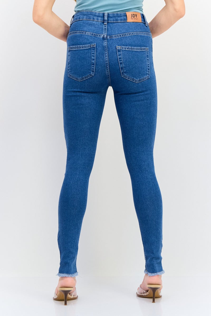 ONLY Jdy By Only Women Skinny Fit Washed Stretchable Jeans, Blue - Image 4
