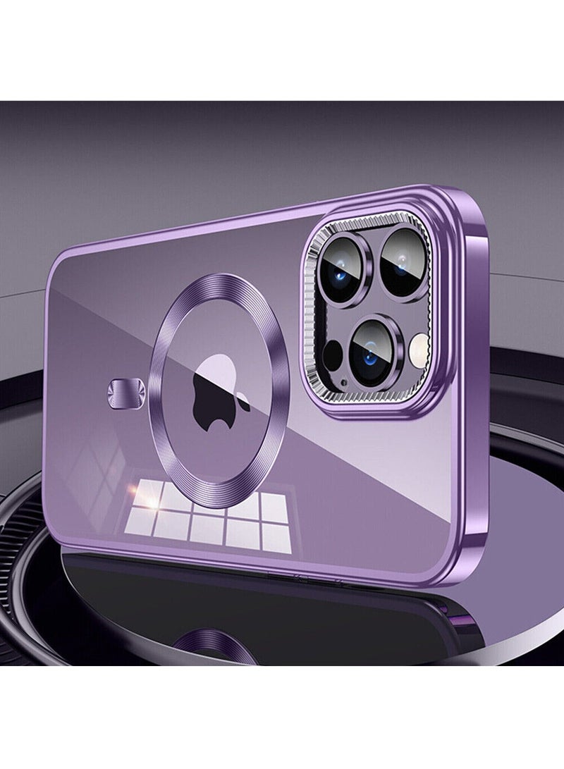 Color Fans Slim Magnetic Clear Phone Case MagSafe Cover for iPhone 12 Pro 6.1 inch Purple - Image 3