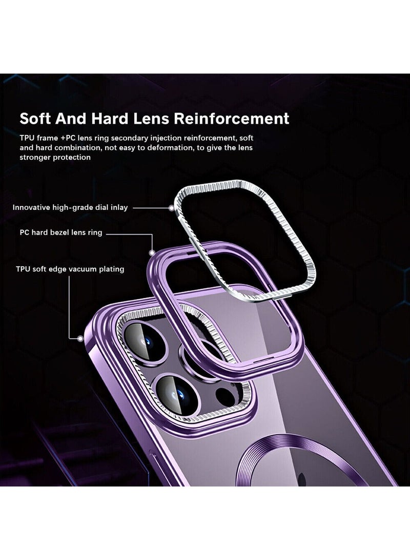 Color Fans Slim Magnetic Clear Phone Case MagSafe Cover for iPhone 12 Pro 6.1 inch Purple - Image 5