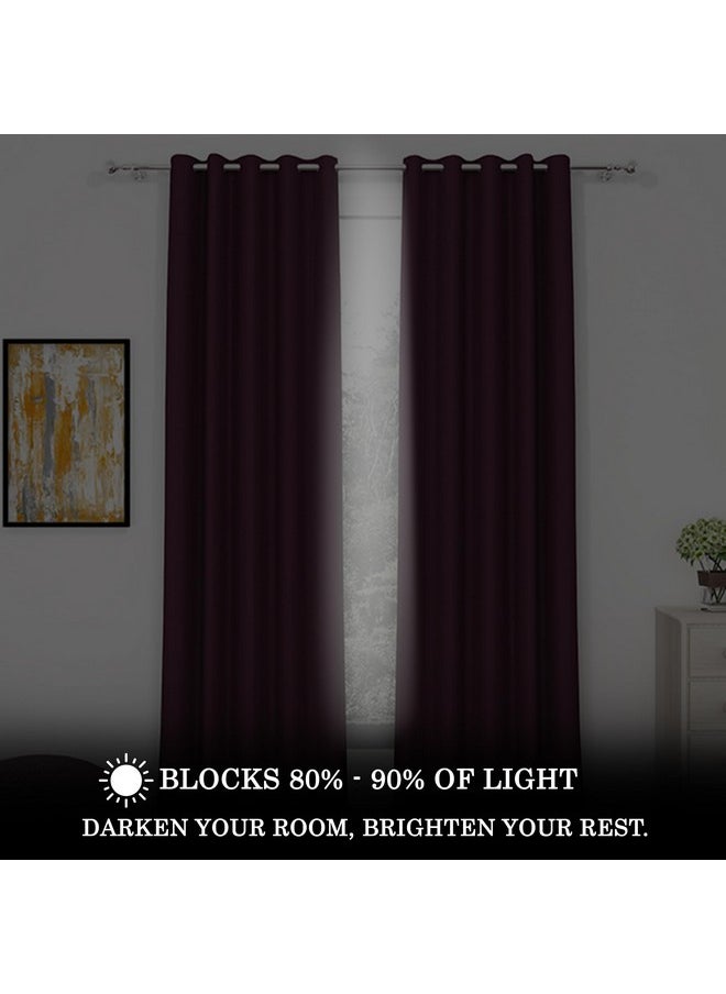 Story@Home Story@Home Blackout Windows Curtains 5 Feet Set of 3 | Plain Design | Thermal Insulated Curtains | Room Darkening | Curtains for Living Room | (118 x 152 cm, Purple) | Perfect for Home Decor  - Image 4