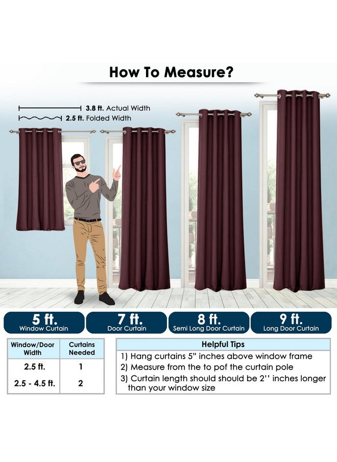 Story@Home Story@Home Blackout Windows Curtains 5 Feet Set of 3 | Plain Design | Thermal Insulated Curtains | Room Darkening | Curtains for Living Room | (118 x 152 cm, Purple) | Perfect for Home Decor  - Image 2