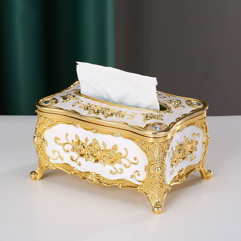 Light Luxury Tissue Box Household Living Room Coffee Table Tissue Box High-End Creative Net Red Toilet Toilet Hand Towel Holder - Image 1