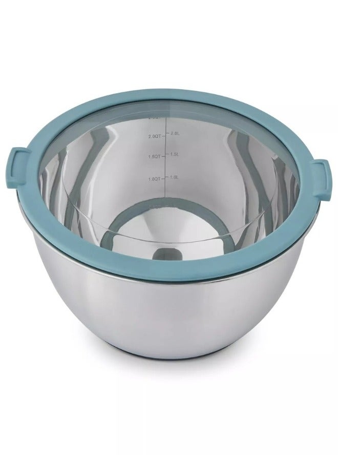 هابي هوم وعاء خلط من الستانلس ستيل  بغطاء اكليريك سعه 3.5لتر - Image 2