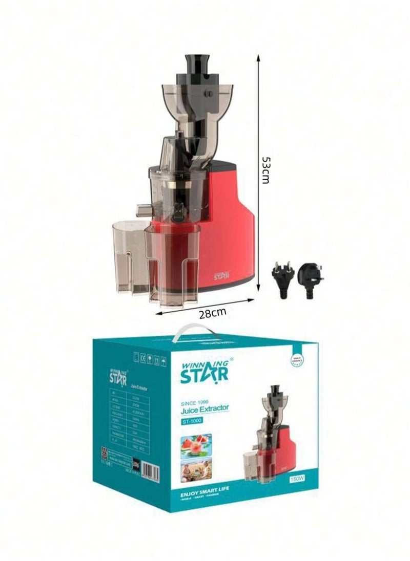 Generic - 3-in-1 Cold Press Juicer Machine, Stainless Steel Multi-Function Slow Juice Extractor for Fruits & Vegetables, Orange Juice Maker for Home, Office, Cafe, Restaurant - Image 1